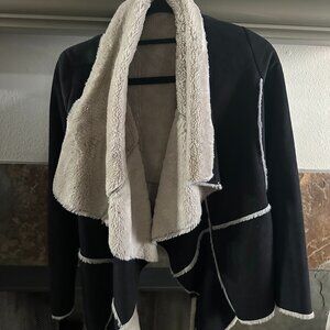 Fur lined black jacket from Paris and Me
